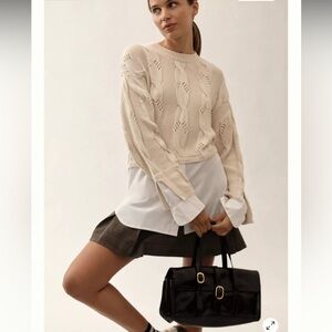 Pilcro Cable Twofer Sweater